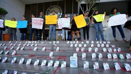 A protest against the murder of journalists in Guadalajara (Mexico). EFE